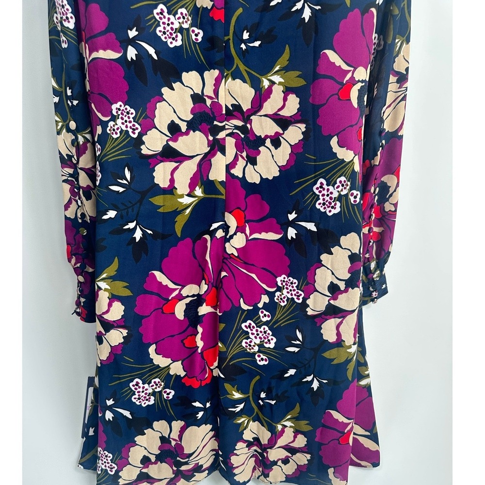 Tommy Hilfiger Chiffon Navy Floral Shift Dress Classic Career Chic Size 10 NWT - Picture 13 of 14